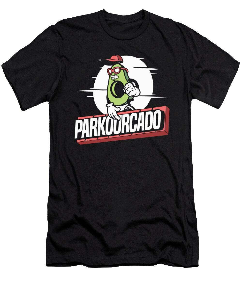 Parkour Avocado Runner Traceur Free Running Crazy Squirrel T-Shirt