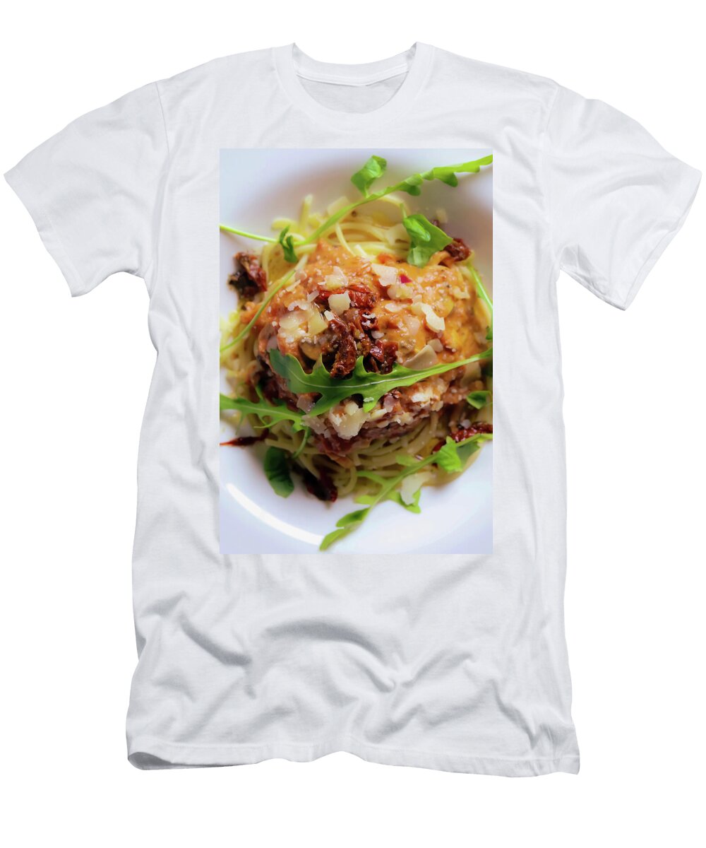 Parmesan Tomatoes Mushrooms and Cream Spaghetti Johanna Hurmerinta T-Shirt