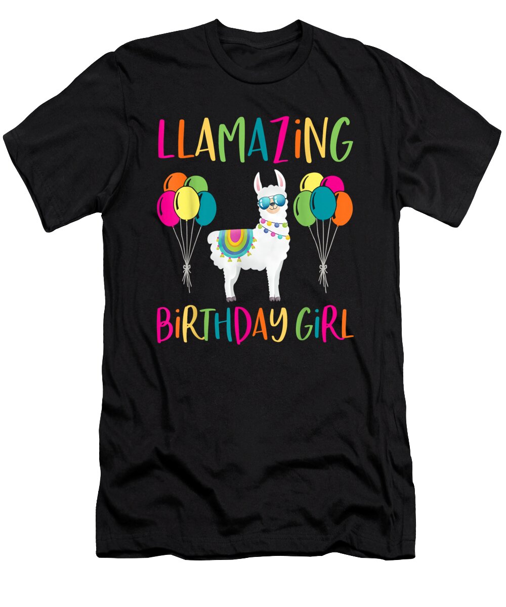 Passion Girl Llama Birthday Llamazing Party Alpaca Balloons Gift Cute Fan Ezone Prints T-Shirt