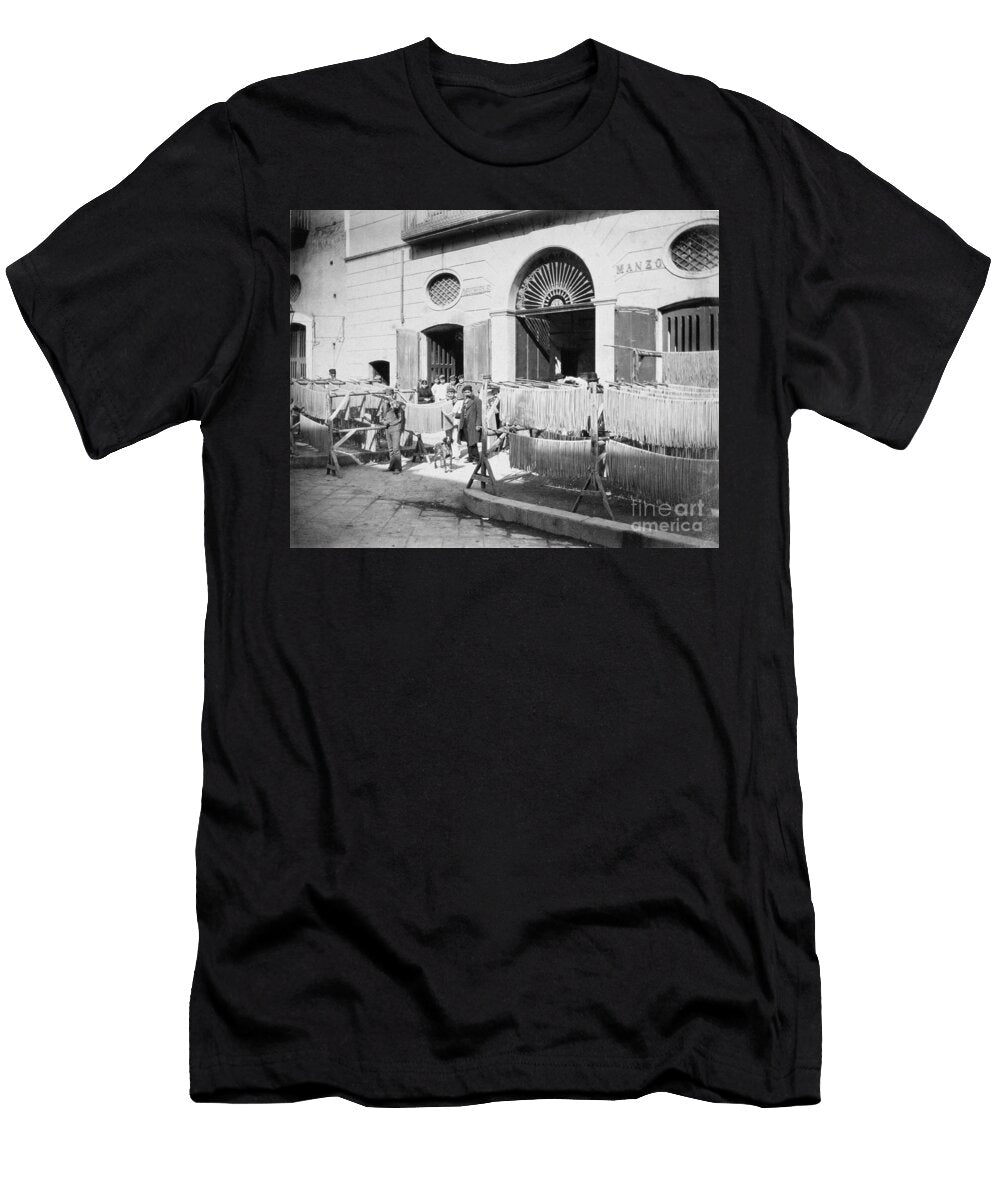 Pasta Drying in the Streets Naples 1897 English Photographer T-Shirt
