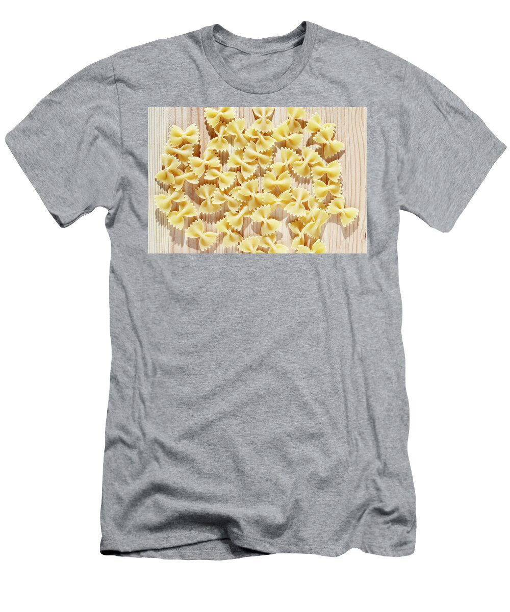 Pasta Farfalle Bow Tie Pasta on Wooden Table Vittoria Tempo T-Shirt