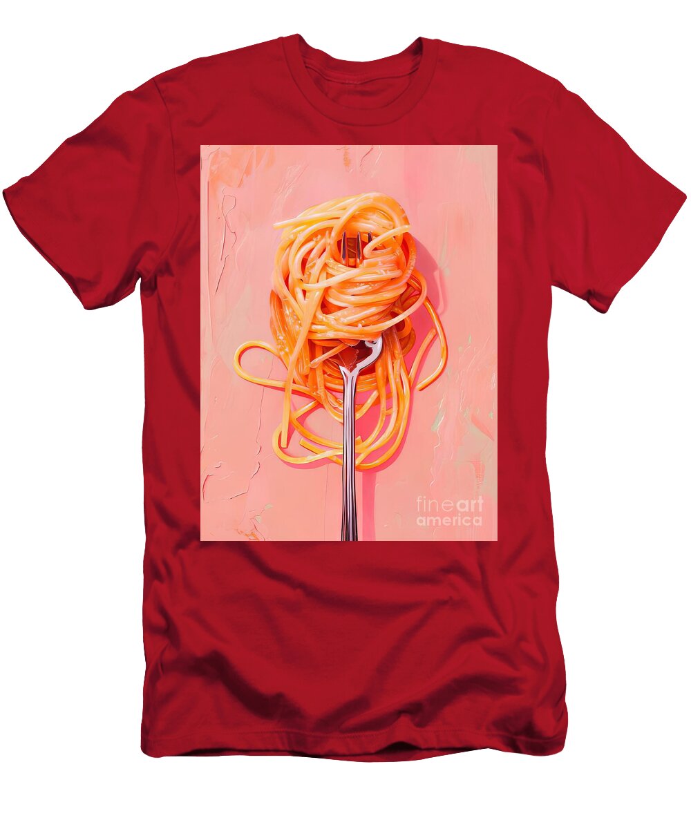 Pasta Print Eclectic Print Maximalist Print Colorful Kitchen Print Funny Food Print Food Poster Past Robert D Price T-Shirt