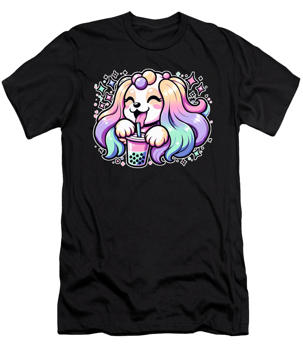 Pastel Goth Cocker Spaniel Dog Bubble Tea Yah Lishr T-Shirt