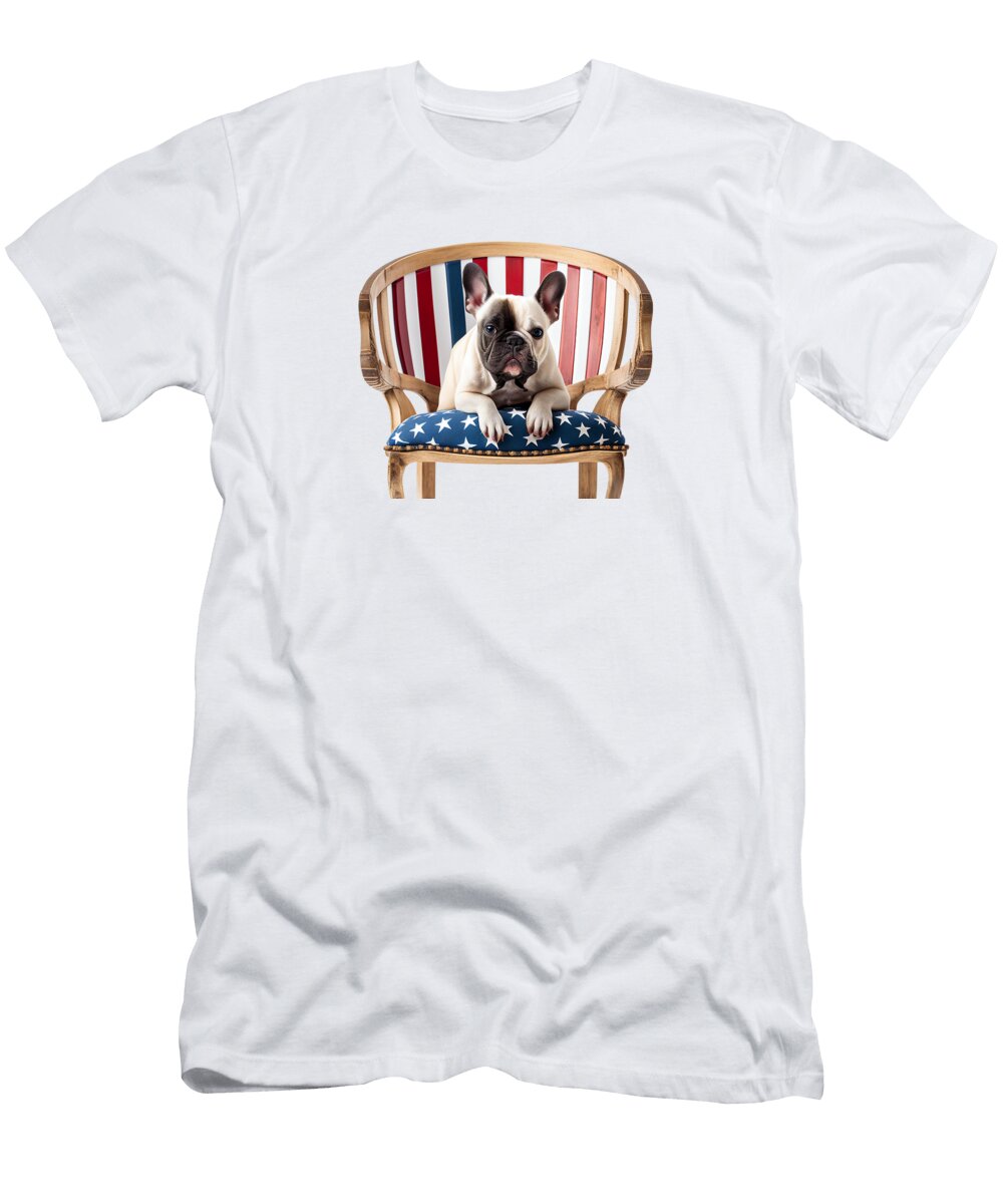 Patriotic Funny Bulldog Delphimages Photo Creations T-Shirt