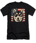 Patriotic Husky with Sunglasses Studi Alex T-Shirt