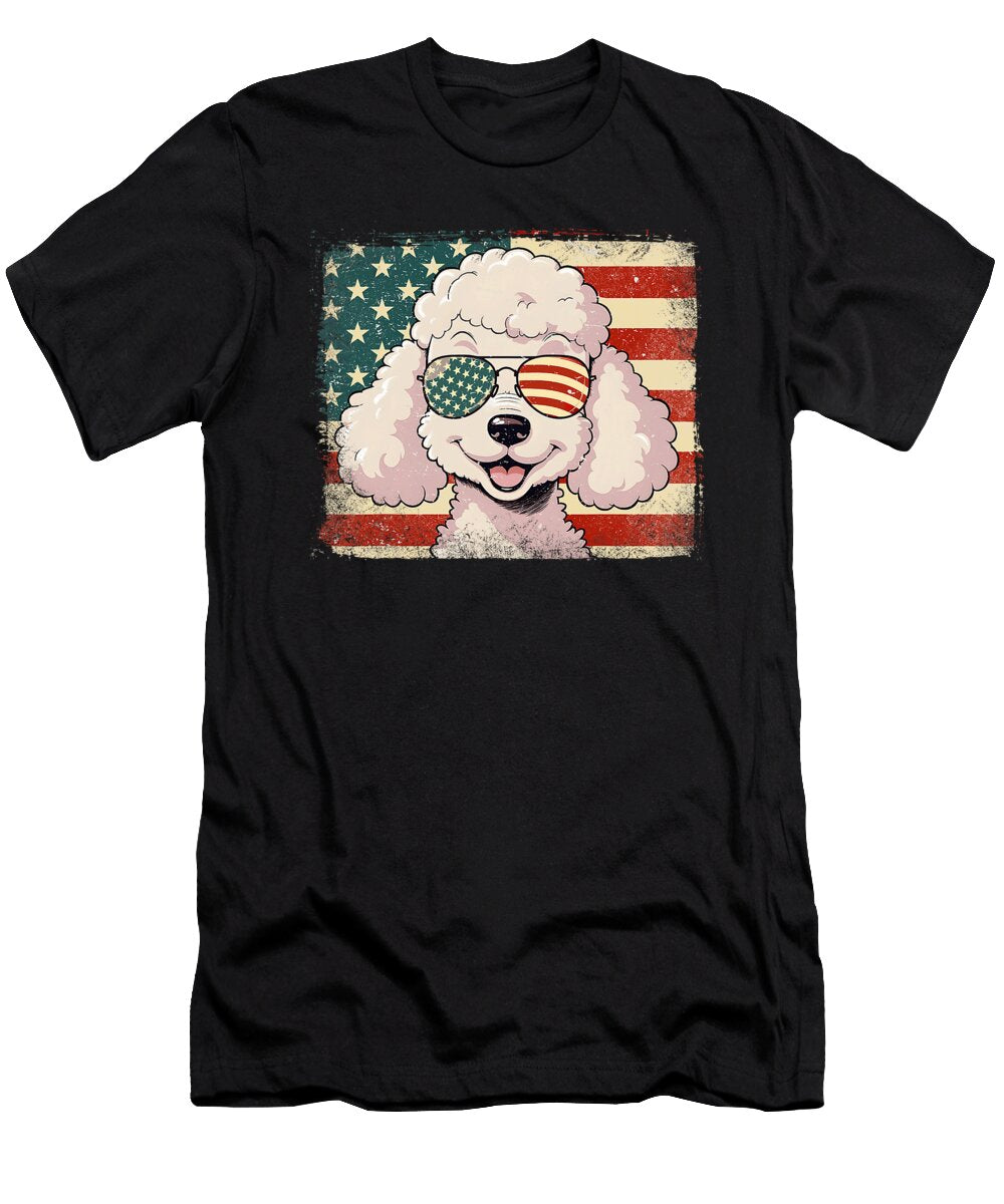Patriotic Toy Poodle Dog Lover USA Flag 4th of Sophie Eleanor T-Shirt