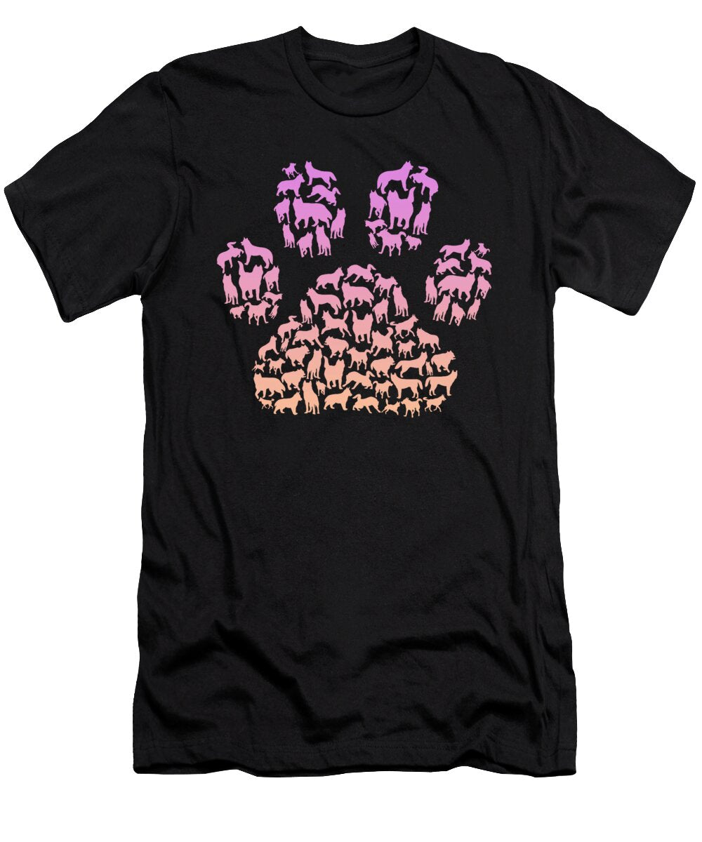 Paw Print Huskies for Husky Dog Lover Girls Natalie Lidford T-Shirt