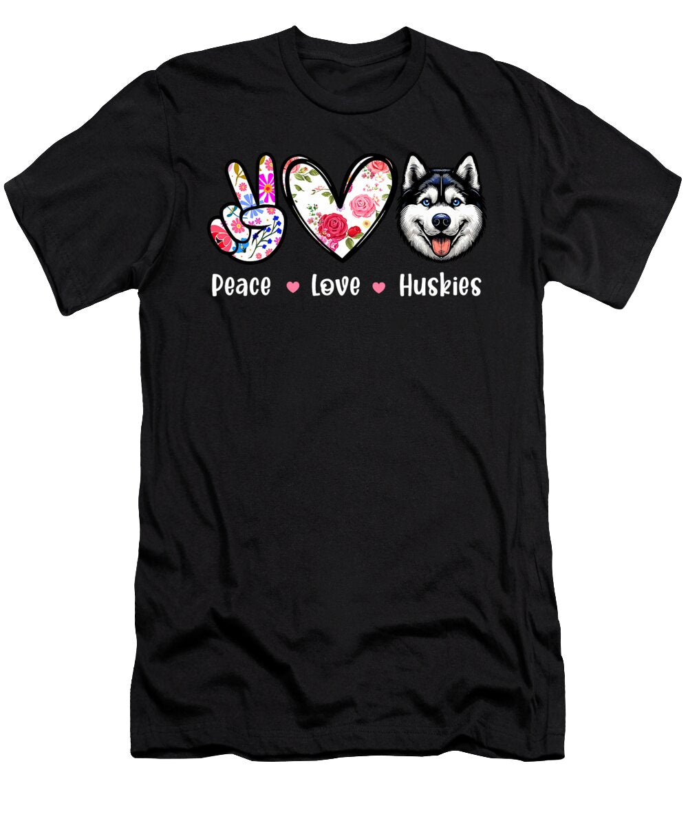Peace Love Huskies Graphic Studi Alex T-Shirt