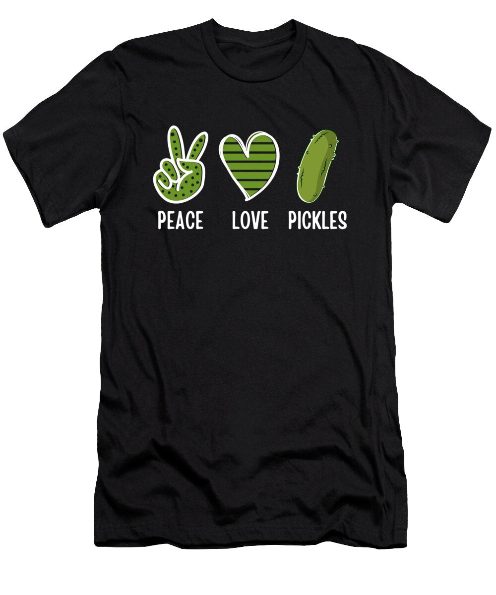Peace Love Pickles Retro Pickles Lover Oussama Ennahi T-Shirt