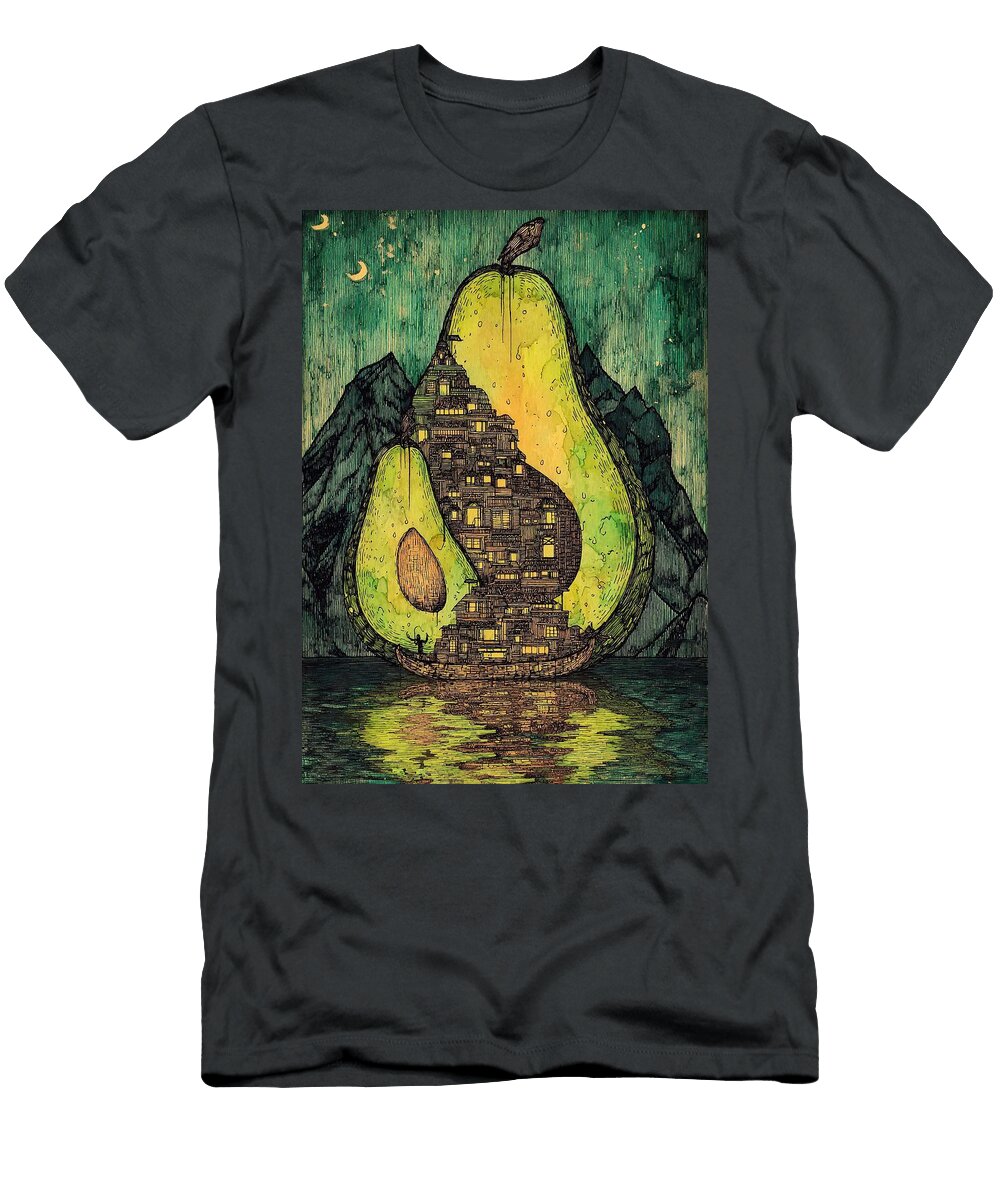 Pear Shaped Building By the Sea Avocado Farms in Mexico Maisha Gilmore T-Shirt