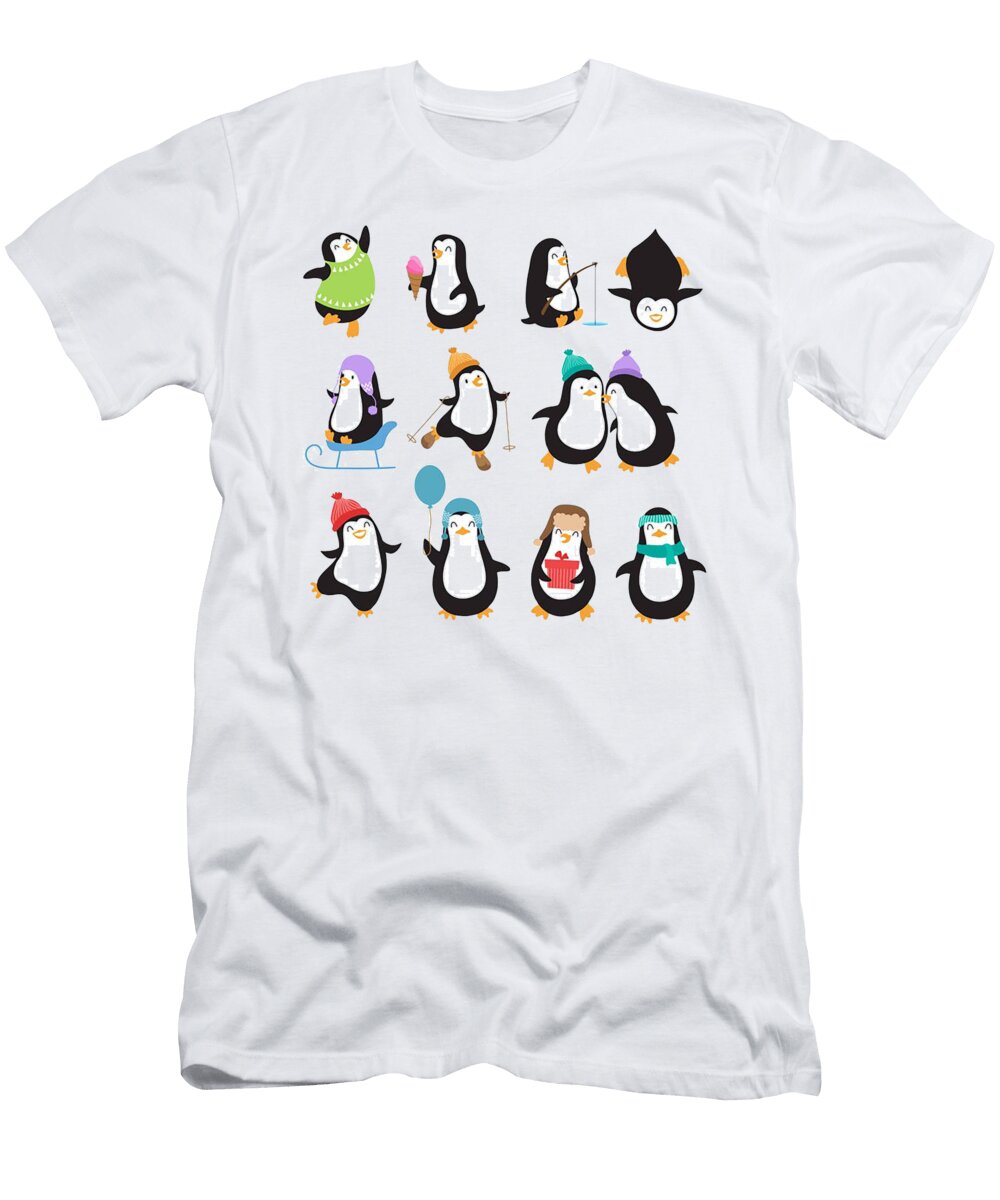 Penguin in Winters Jackob Hand T-Shirt