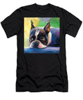 Pensive Boston Terrier Dog Painting Svetlana Novikova T-Shirt