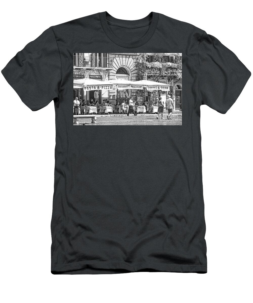 People Dining Outside an Osteria on the Square Italy Stefano Senise T-Shirt