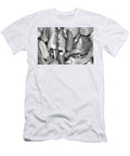 Peppers Around an Avocado Black and White Adam Jewell T-Shirt