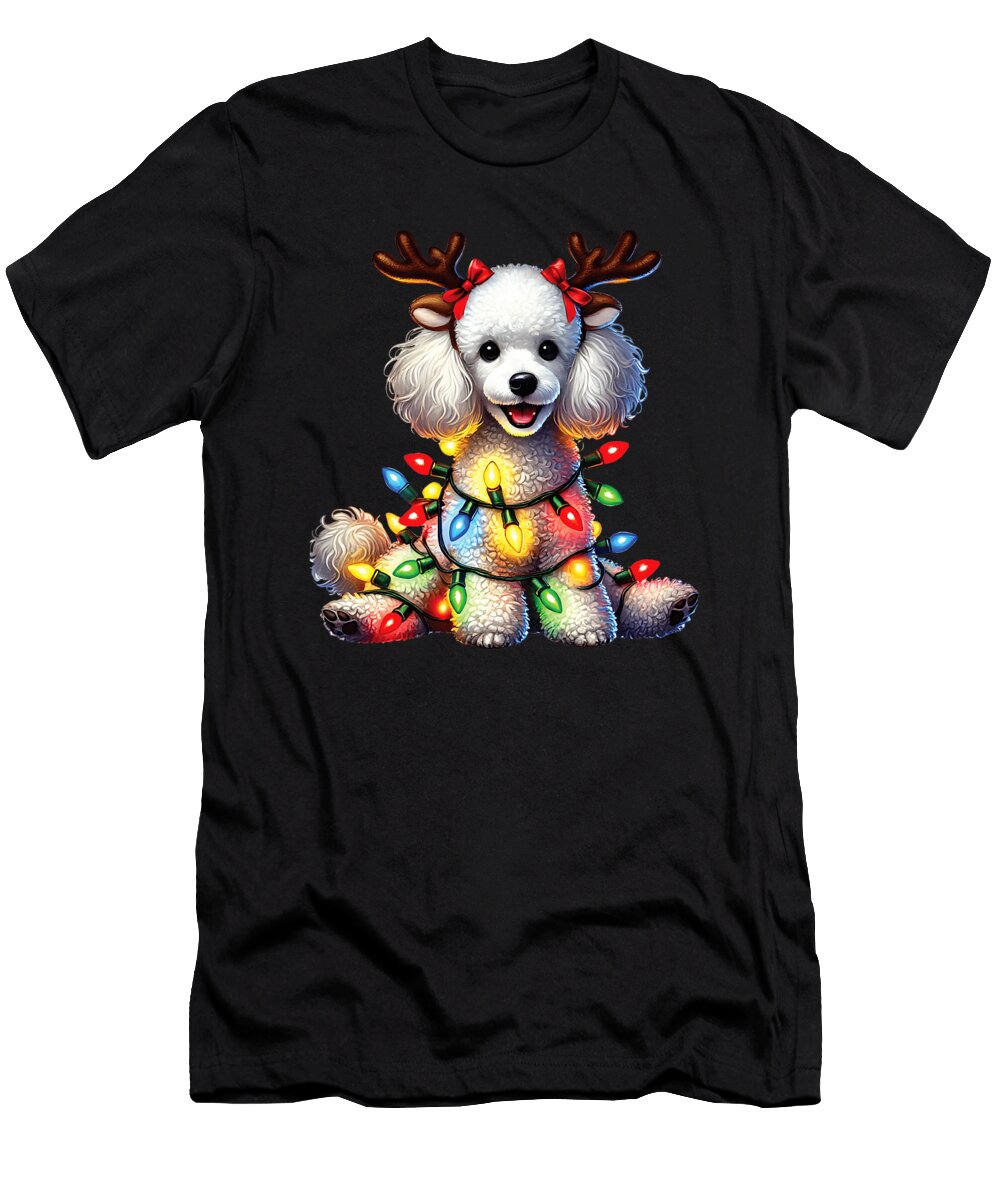 Pet Animal Lovers Xmas Poodle Dog Reindeer Dh Bubble T-Shirt