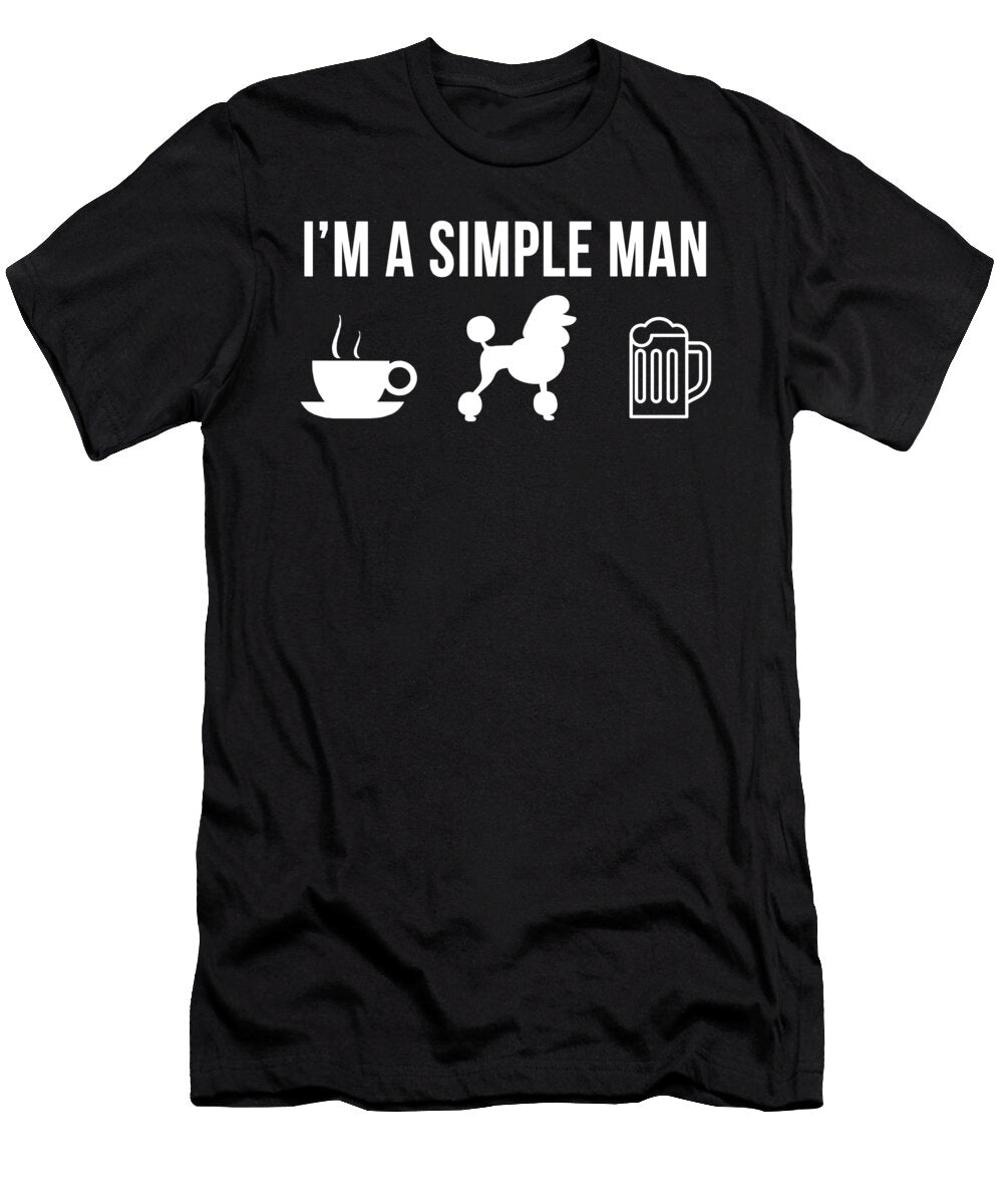 Pet Poodle Dog Puppy Simple Man Lukas Davis T-Shirt