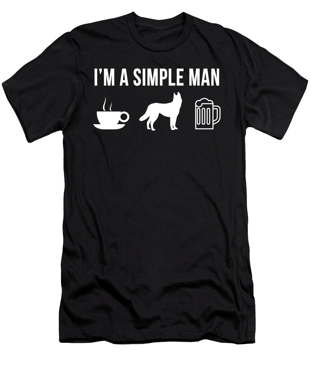 Pet Siberian Husky Dog Puppy Simple Man Lukas Davis T-Shirt