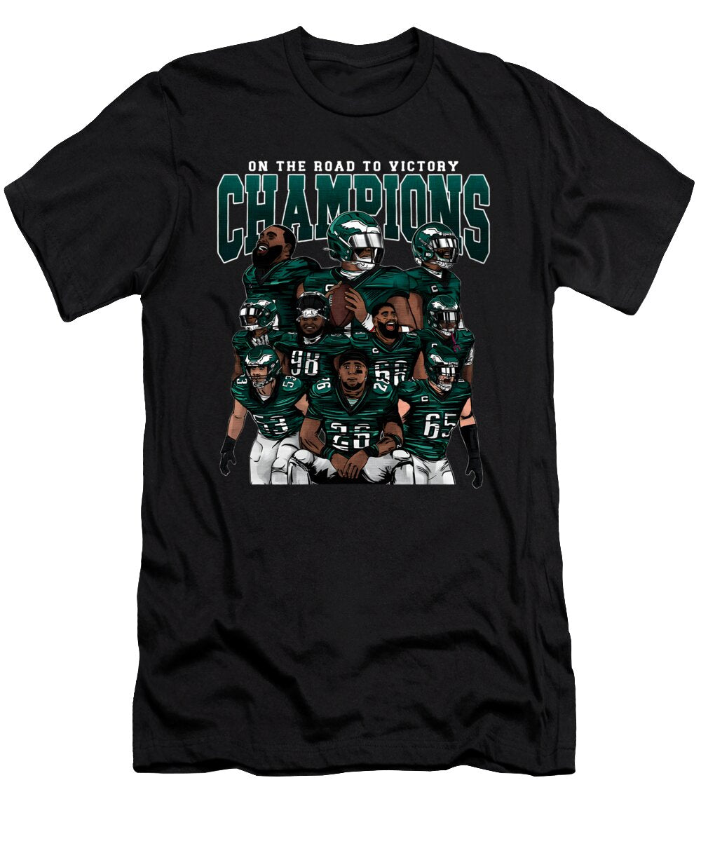 Philadelphia Eagles on the Road to Victory Champions Creator Designs T-Shirt