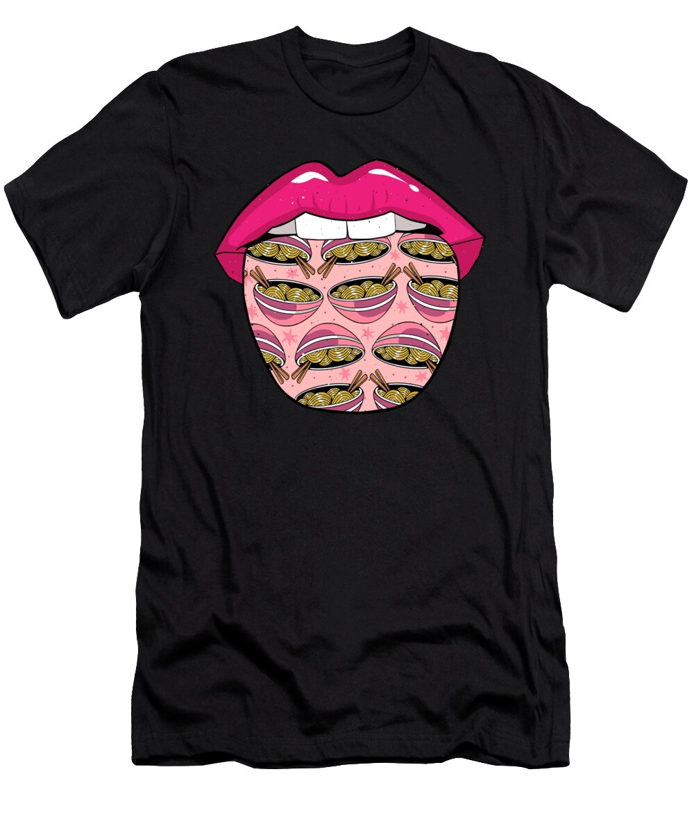 Pho Bowl Tongue Ramen Noodle Soup Asian Food Pho Bowl Crazy Squirrel T-Shirt