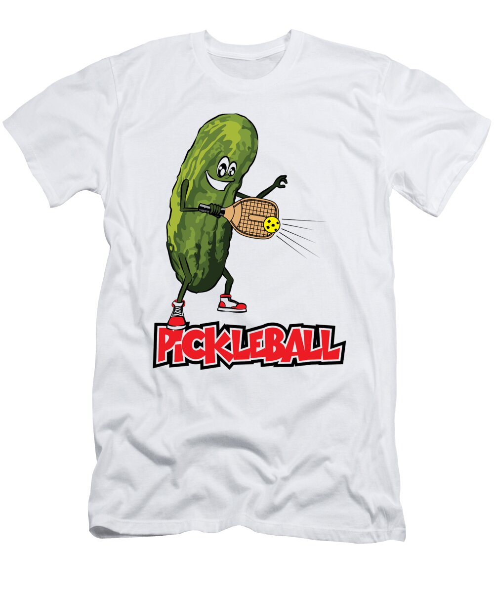 Pickleball Design with Pickle with Racquet and Ball Lance Gambis T-Shirt