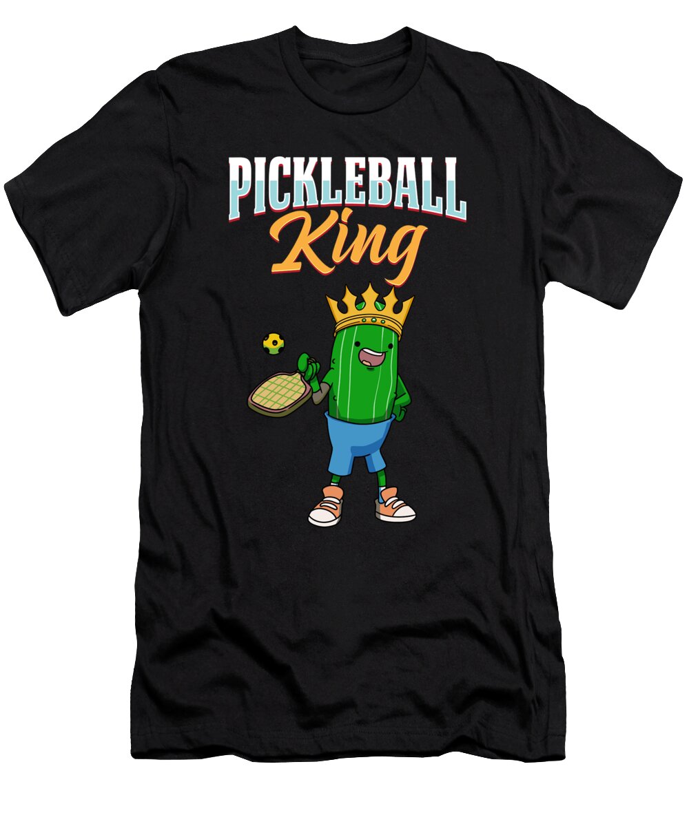 Pickleball King Design with Pickle Racquet and Lance Gambis Art T-Shirt