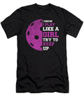 Pickleball Player I Know I Play Like a Girl Try to Keep Up Crazy Squirrel T-Shirt