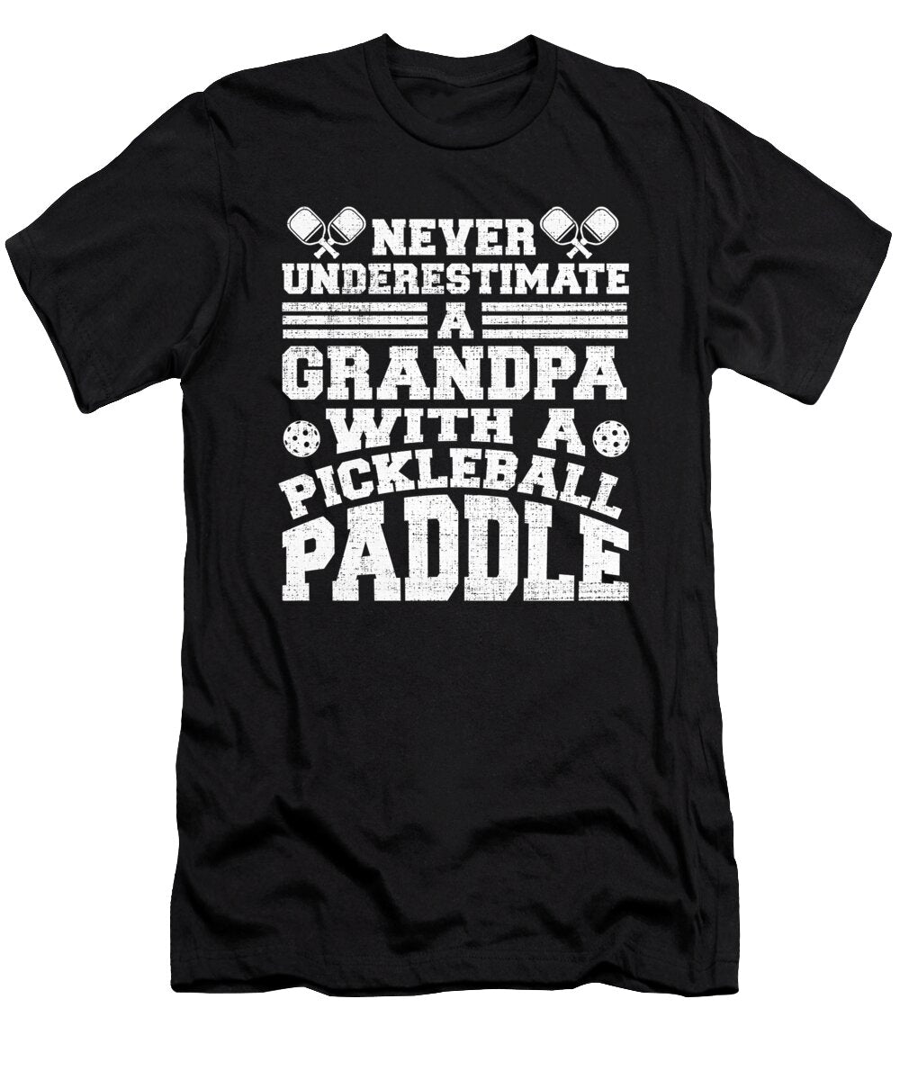 Pickleball Retirement Funny Grandpa Pickleball Player Crazy Squirrel T-Shirt