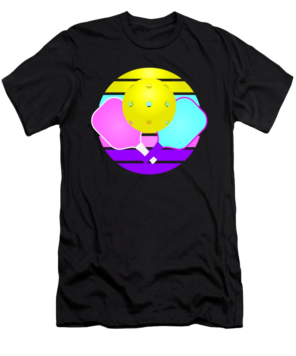 Pickleball Retro Player Moon T-Shirt