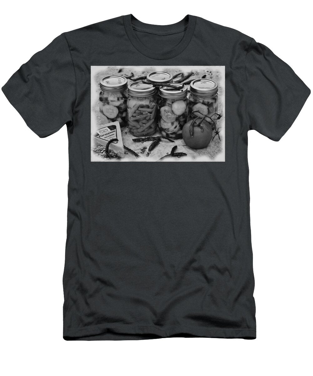 Pickled Still Life Black and White Lori Kingston T-Shirt