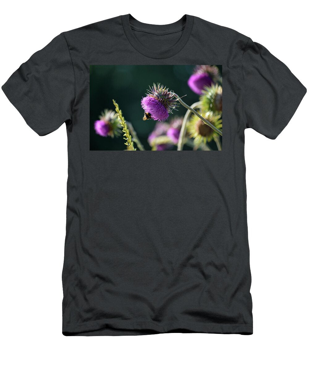 Pickled Thistle Bumblebee Insect Foraging Thistle Blossom Bloom Thistle Flower Medicinal Plant Plant More Than Pictures T-Shirt