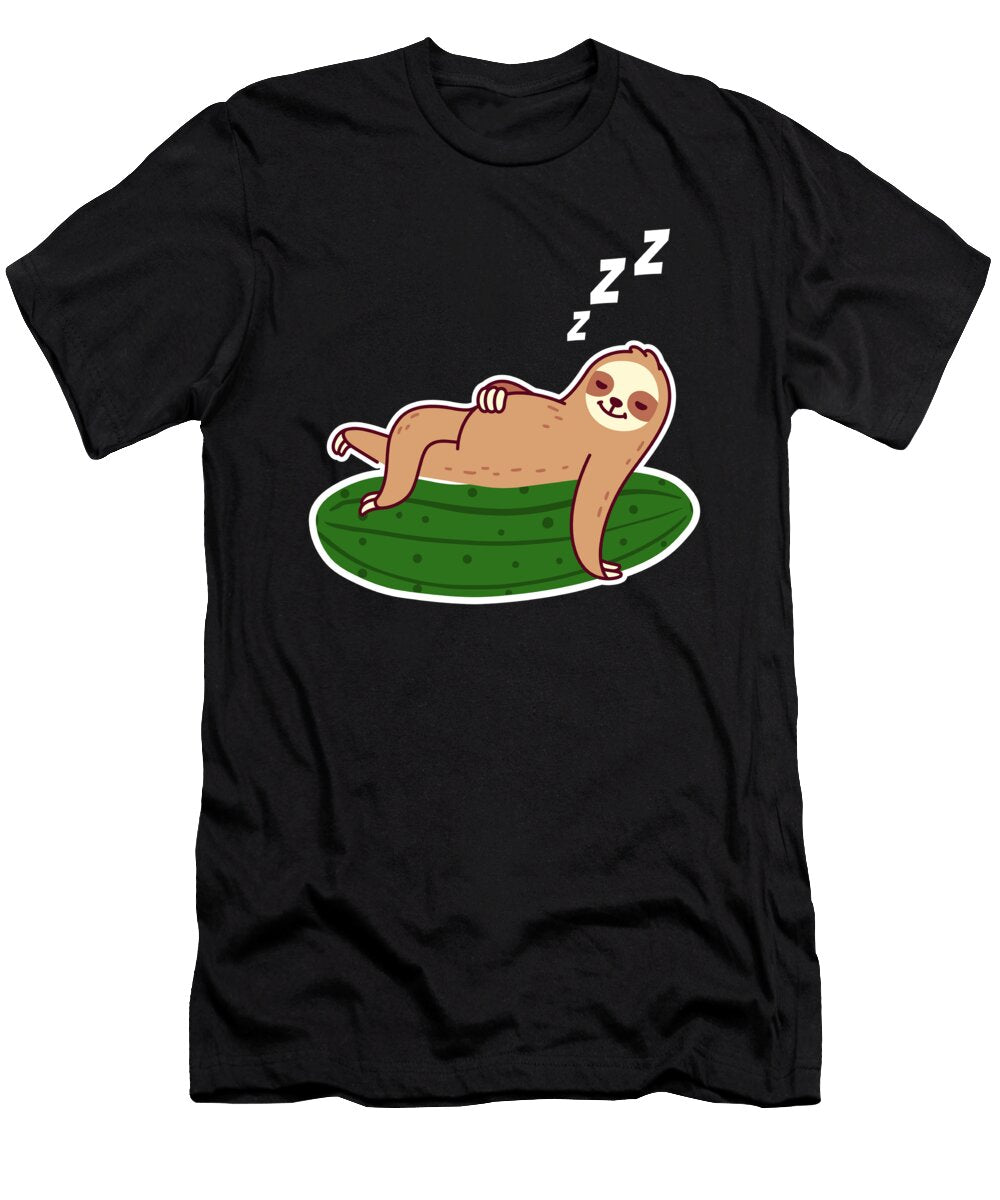 Pickles Sloth Cucumbers Gherkin Moon T-Shirt