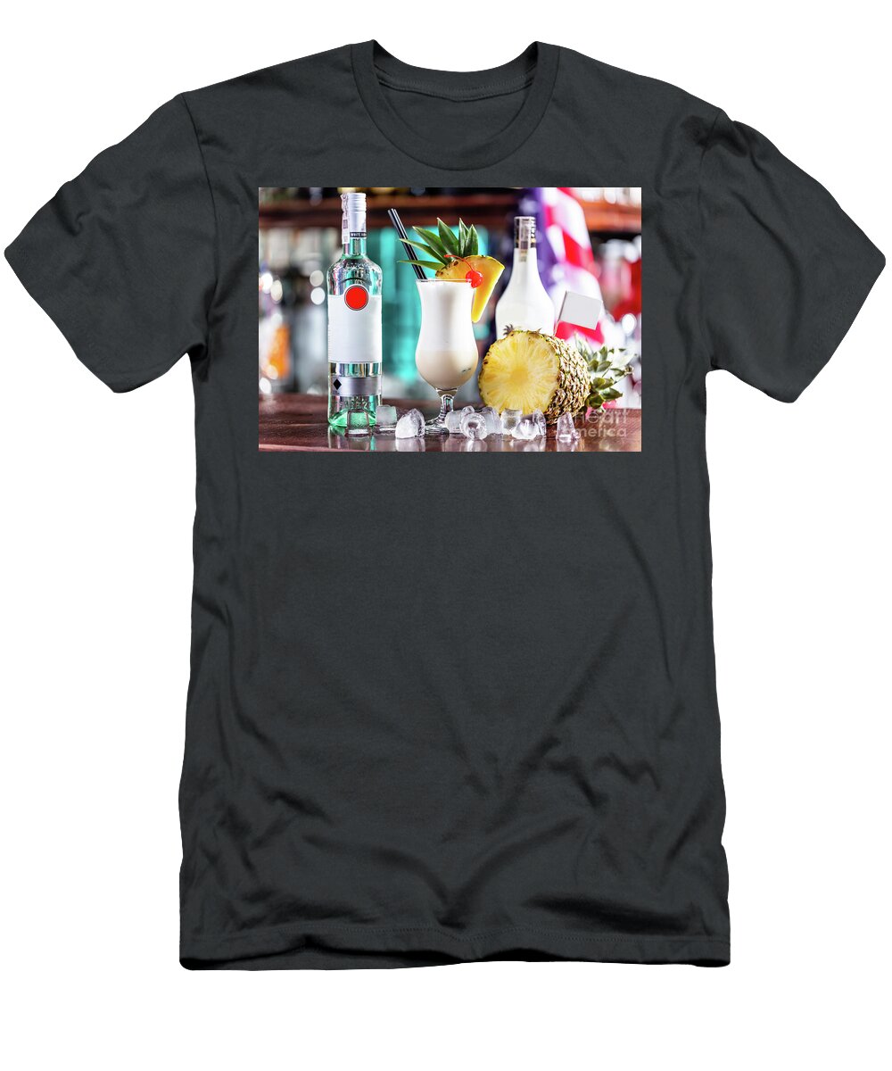 Pina Colada Coctail on Bar Counter Michal Bednarek T-Shirt