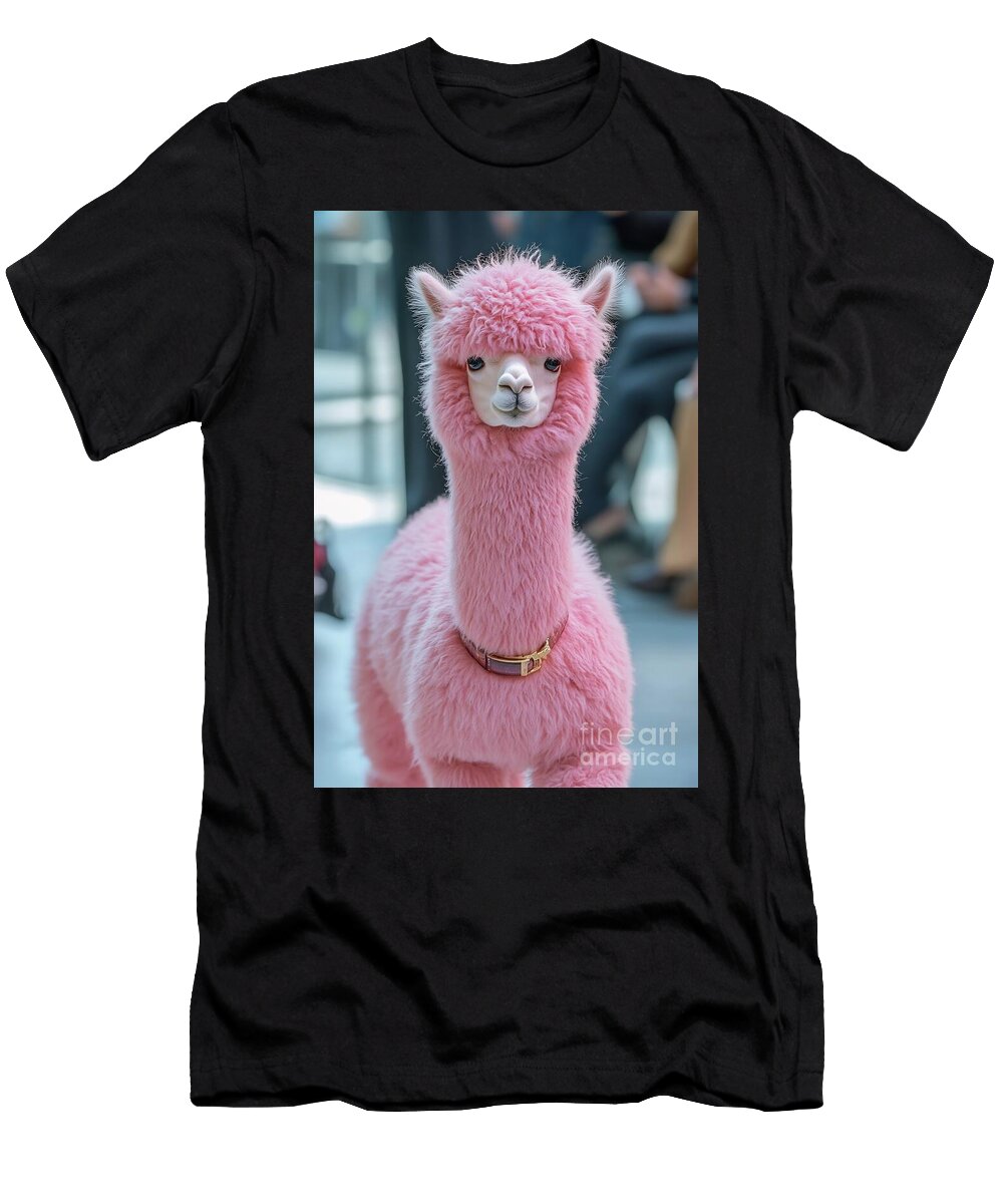 Pink Alpaca Posing Indoors At Event Beautiful Things T-Shirt