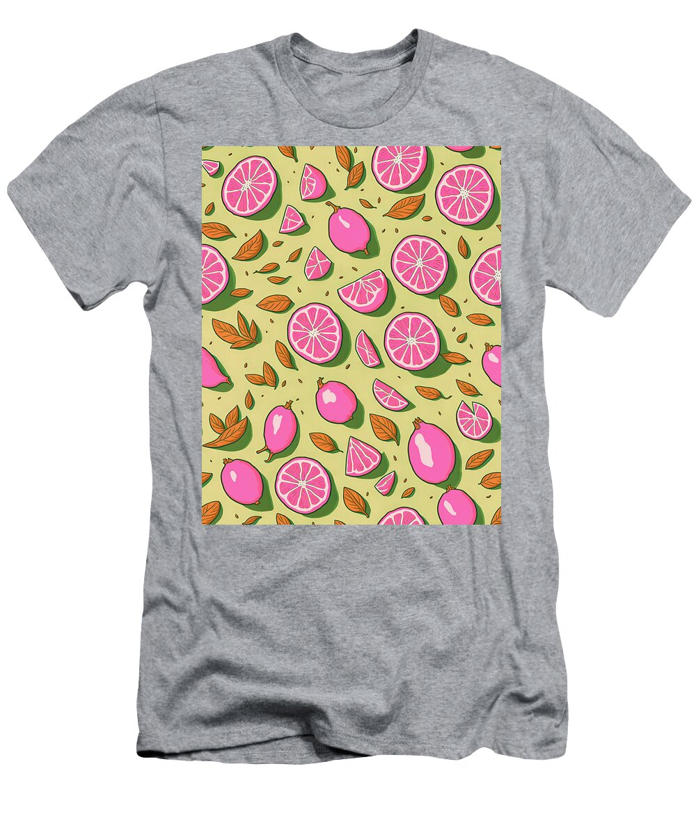 Pink Lemon Summer Pattern Nicole Whittaker T-Shirt