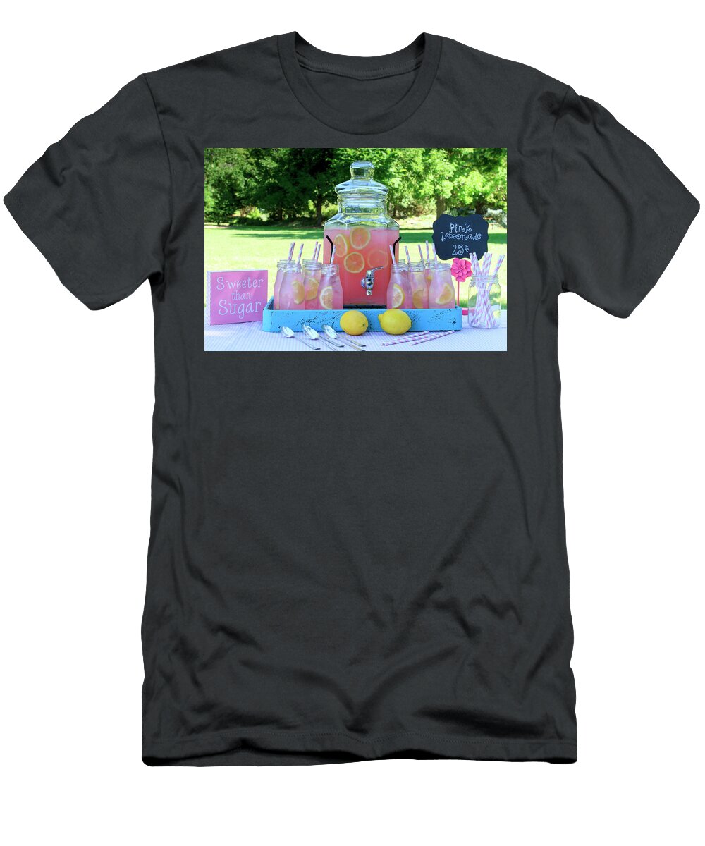 Pink Lemonade At Picnic in Park Teri Virbickis T-Shirt