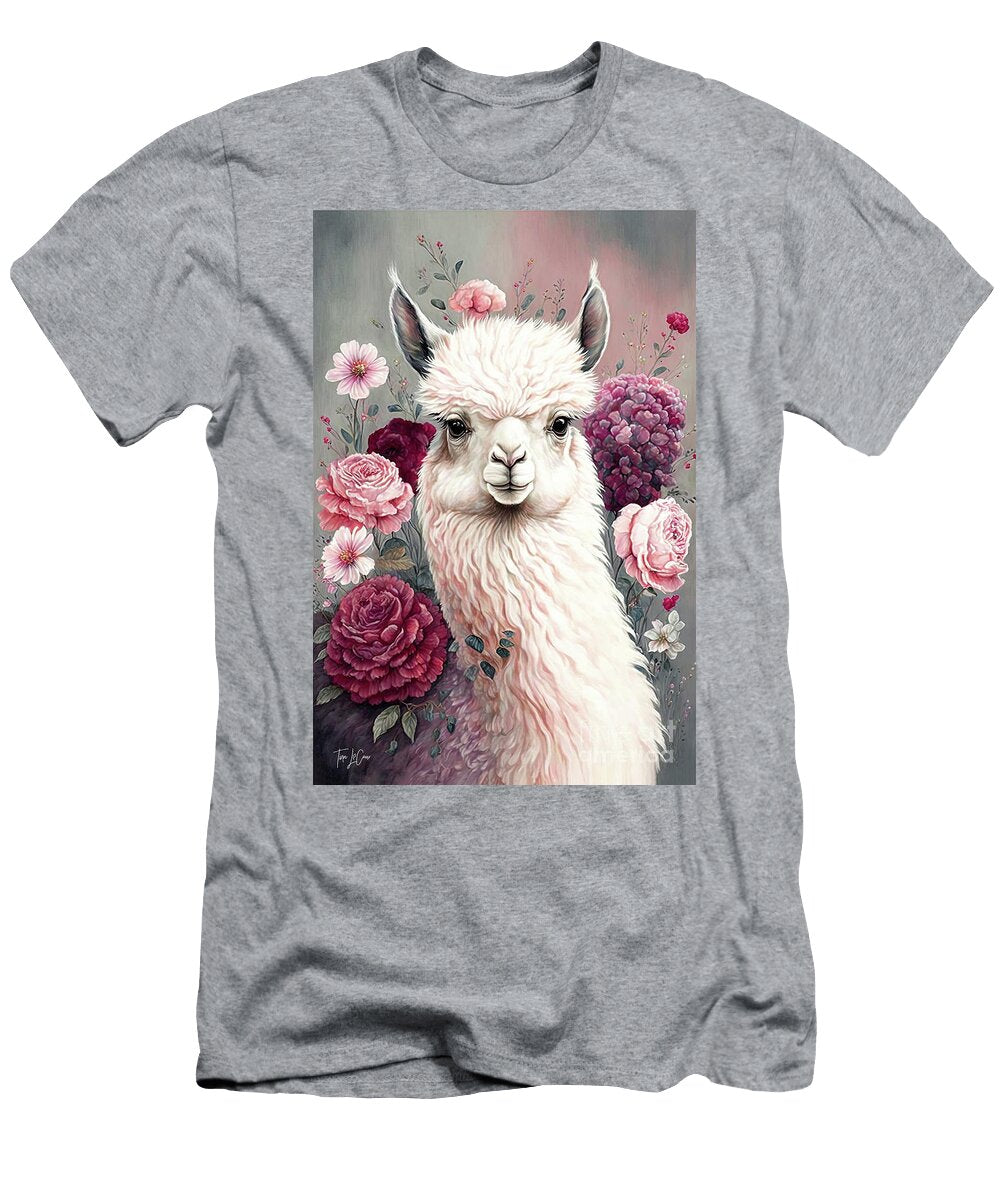 Pink Rose Llama Tina Lecour T-Shirt
