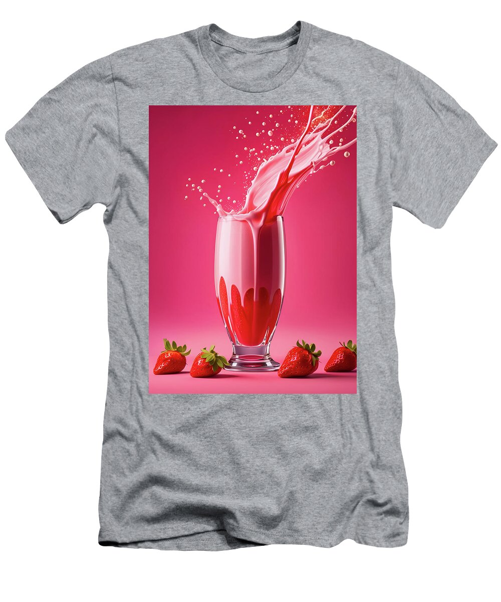 Pink Strawberry Milkshake Philip Openshaw T-Shirt
