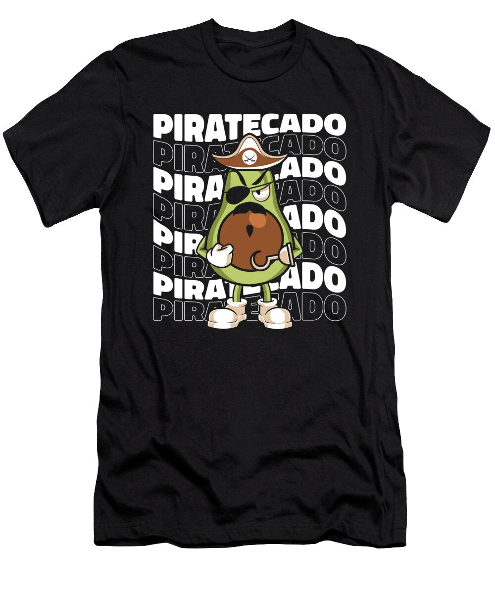 Pirate Avocado Costume Ship Captain Pirate Crazy Squirrel T-Shirt