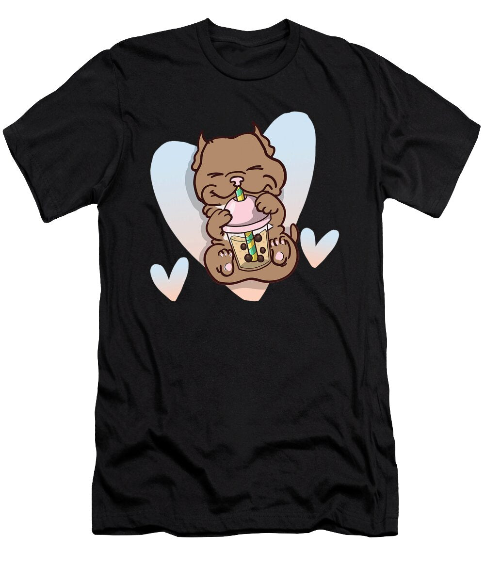 Pit Bull Boba Bubble Tea Dog Yah Lishr T-Shirt