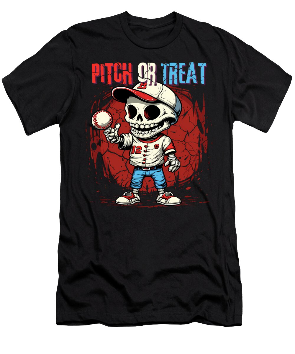 Pitch or Treat Zombie Baseball Halloween Costume Quang Vu T-Shirt