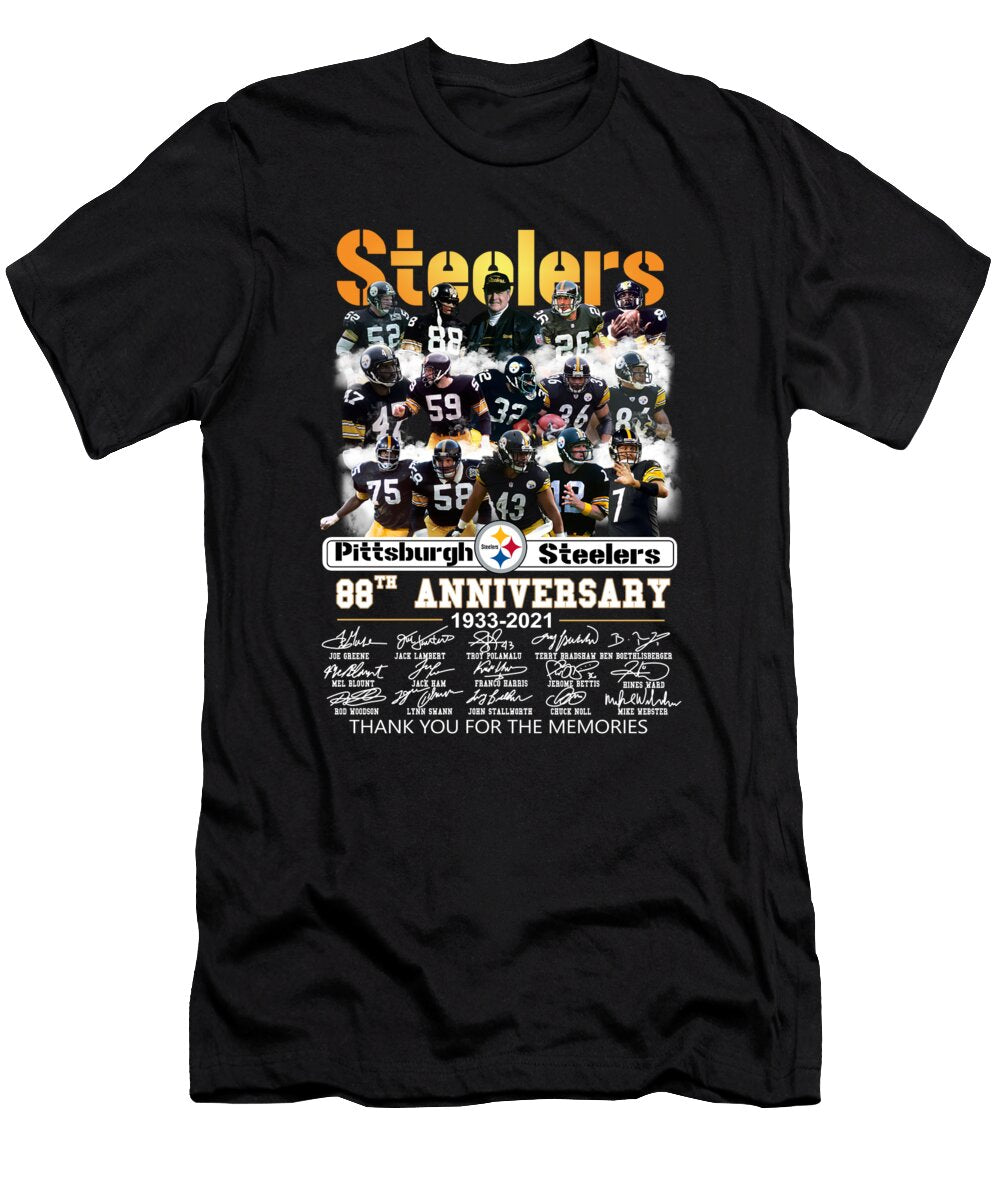 Pittsburgh Steelers 88th Anniversary 1933 2021 Thank You for the Memories Signature Th T-Shirt