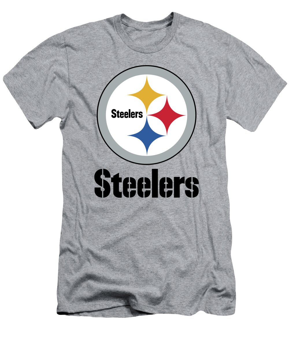 Pittsburgh Steelers on an Abraded Steel Texture Movie Poster Prints T-Shirt