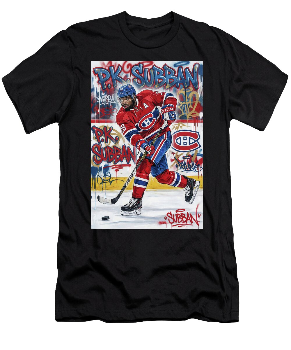Pk Subban Graffiti Poster Hockey Player NHL Sampadart Gallery T-Shirt