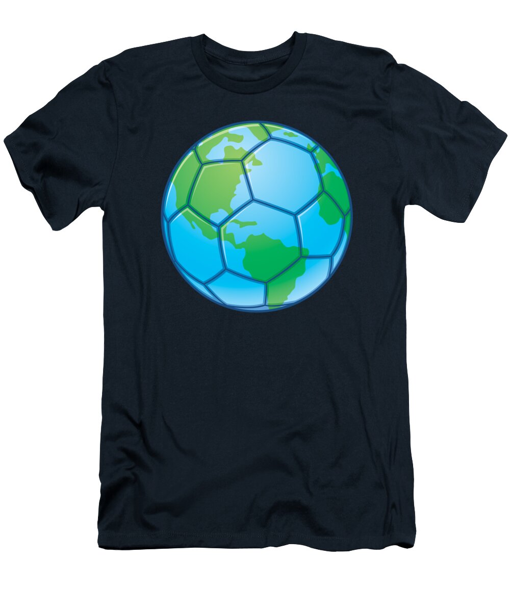 Planet Earth World Cup Soccer Ball John Schwegel T-Shirt