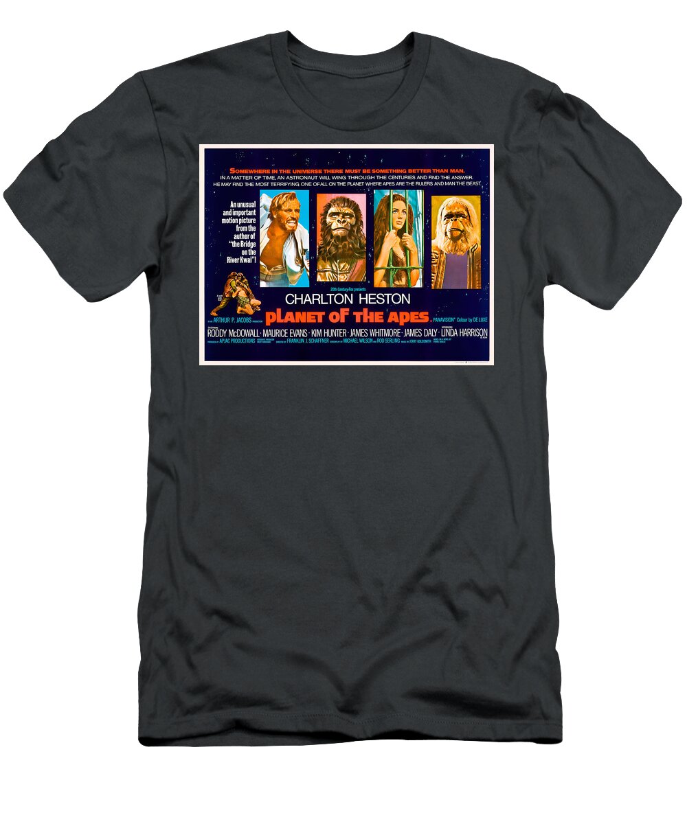 Planet of the Apes 1968 Sci Fi Adventure Retro Movie Poster Upscaled T-Shirt