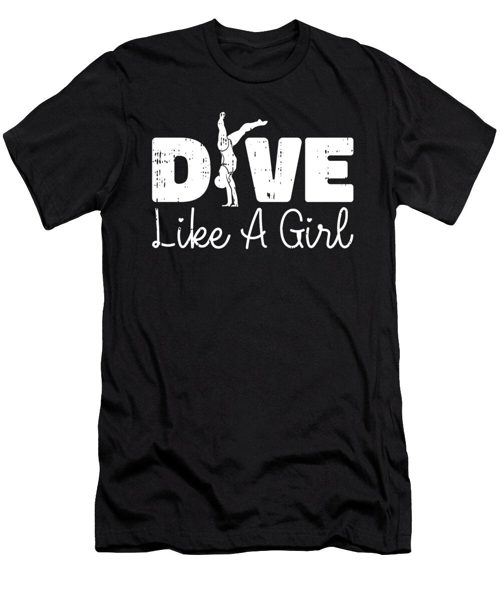 Platform Diver Girl Springboard Diving Crazy Squirrel T-Shirt