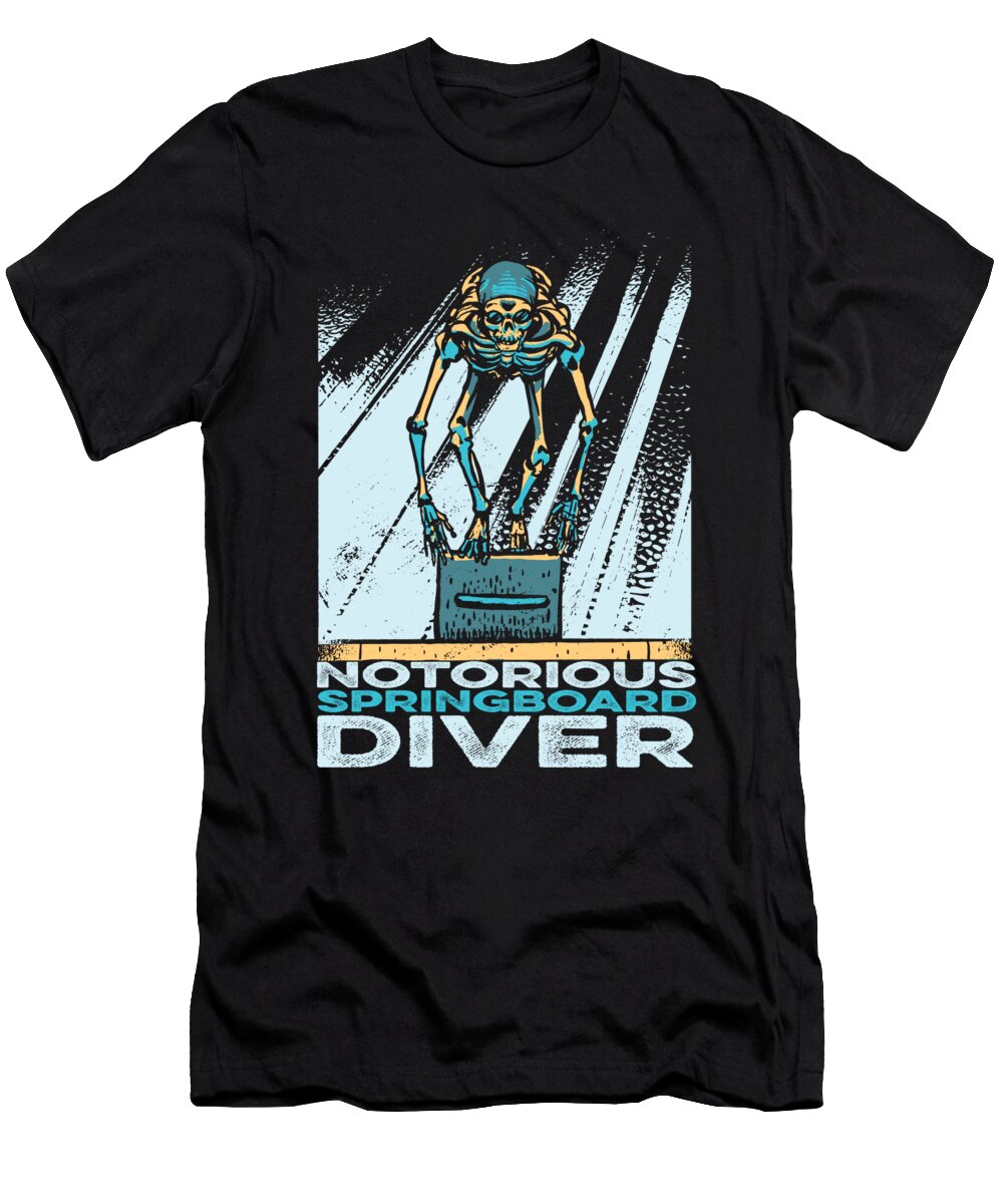 Platform Diver Skeleton Springboard Diving Crazy Squirrel T-Shirt