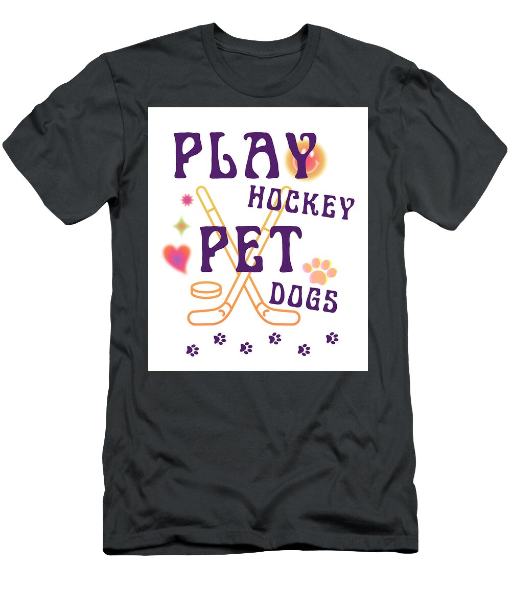 Play Hockey Pet Dogs Funny Hockey and Dog Lovers Classique Soufiane El Haji T-Shirt