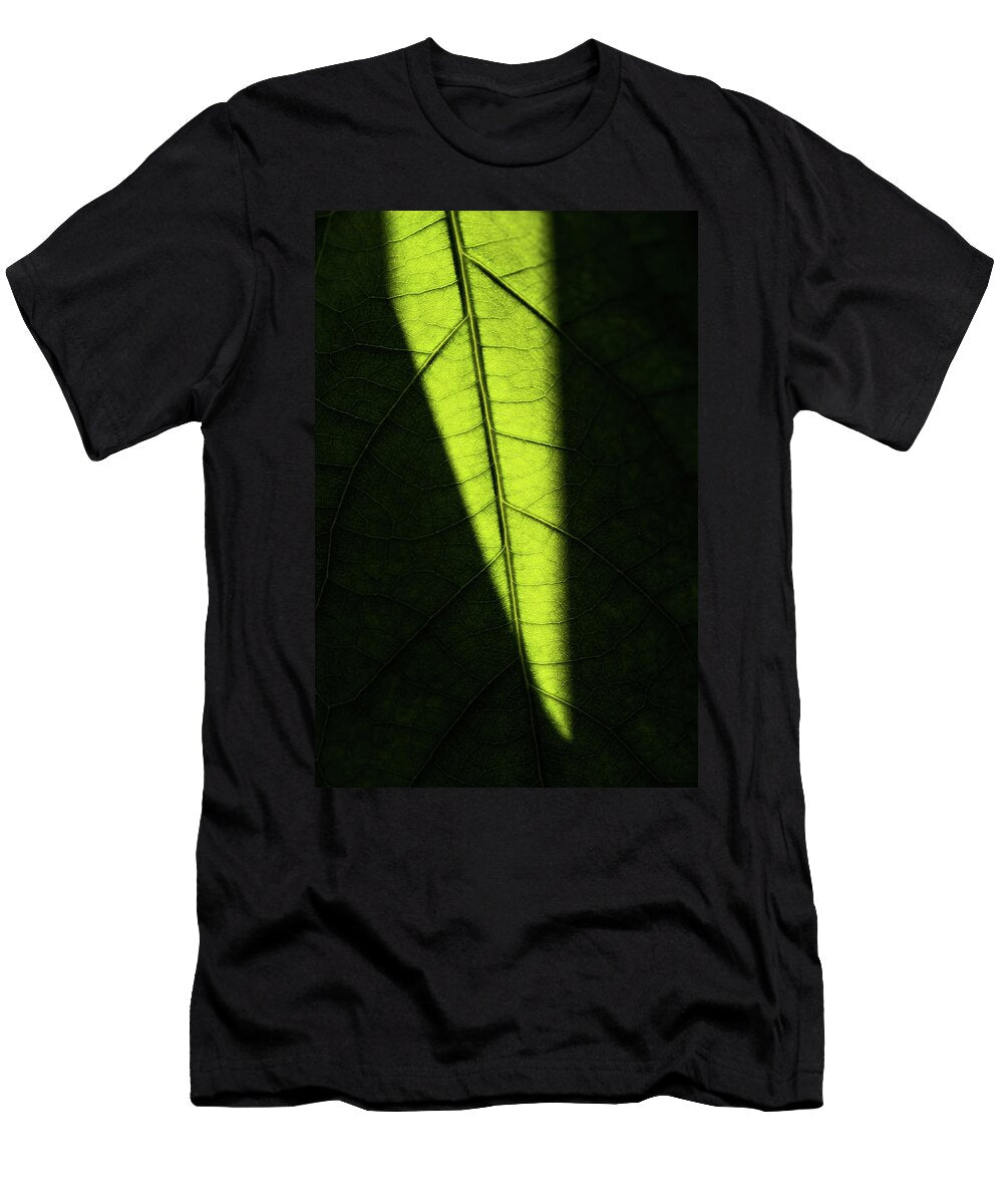 Play of Light and Shadow Green Leaf Macro Jenny Rainbow T-Shirt