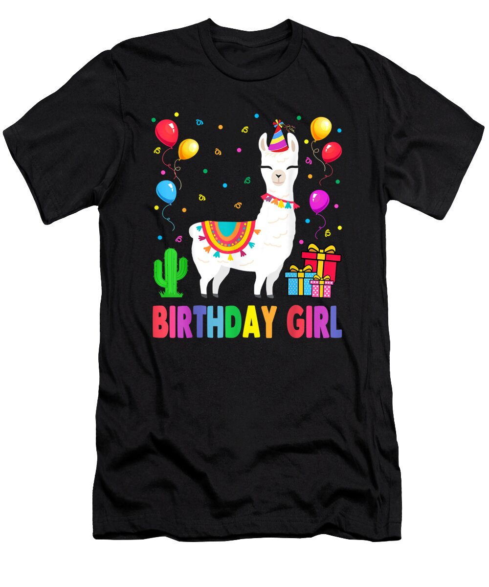 Poetic Cool Cute Alpaca Llama Cactus Girls Birthday Party Animal Gift for Fans Ezone Prints T-Shirt